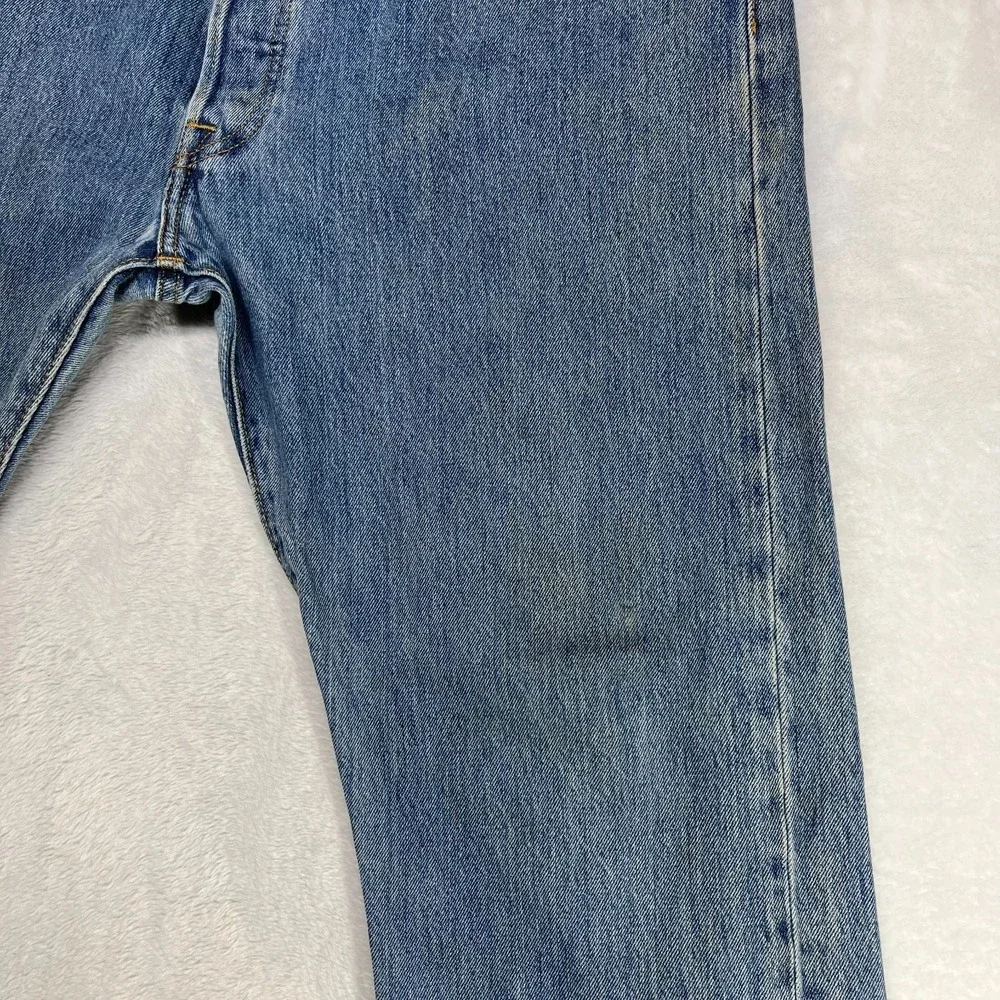 Levi's 501 Jeans Men's Blue Denim Mid Rise Classic‎ Straight Button Fly - 37X29